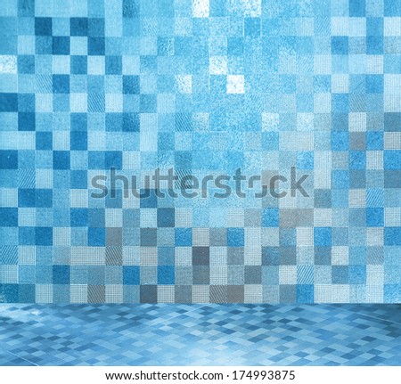 Сток-фото: Glossy Ornamental Stone Tiled Wall And Floor In Spacious Bath Ro