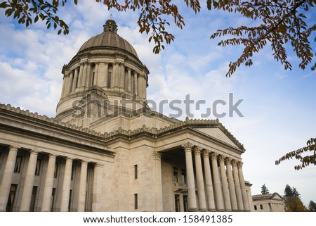 Stock photo: Capitol Legislative Building Stone Column Front Olympia Washingt