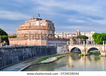 Stock photo: Castle Of Holy Angel And Holy Angel Bridge Over The Tiber River