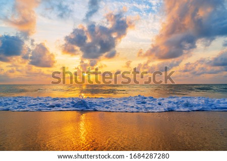 Stock fotó: Beautiful Sunset At Sea At Krabi Thailand