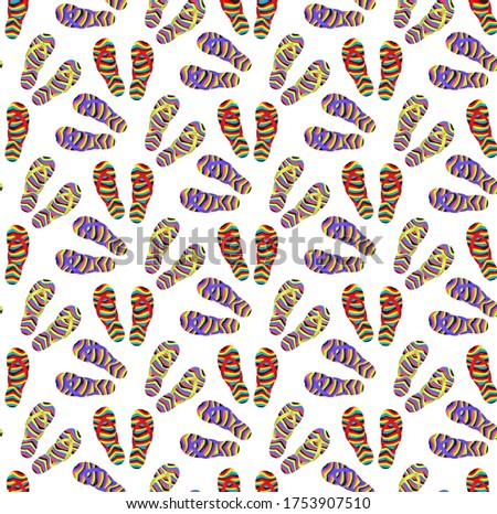 ストックフォト: Flip Flops Seamless Pattern Cartoon Style Summer Infinite Background Shoes Repetitive Texture Ve