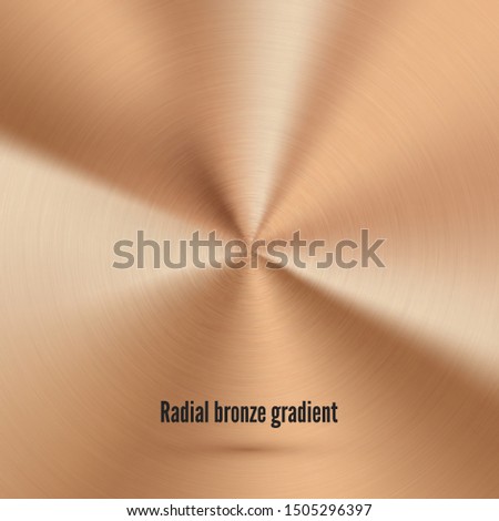 Foto stock: Bronze Metallic Radial Gradient With Scratches Bronze Foil Surface Texture Effect Vector Illustrat