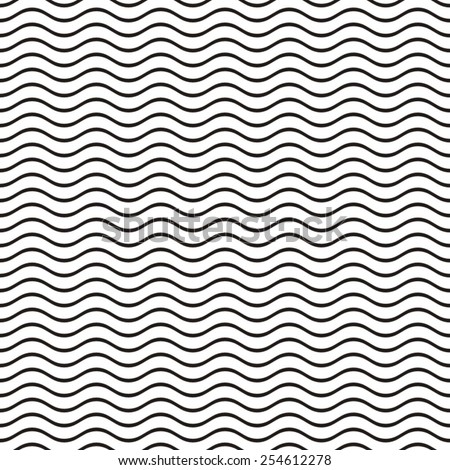 Zdjęcia stock: Vector Seamless Black And White Wavy Lines Pattern Abstract Geometric Background