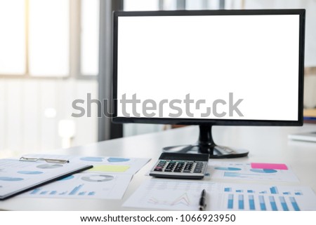 Stok fotoğraf: Blank Screen Accessories Of Business Accountant Or Banker Busi