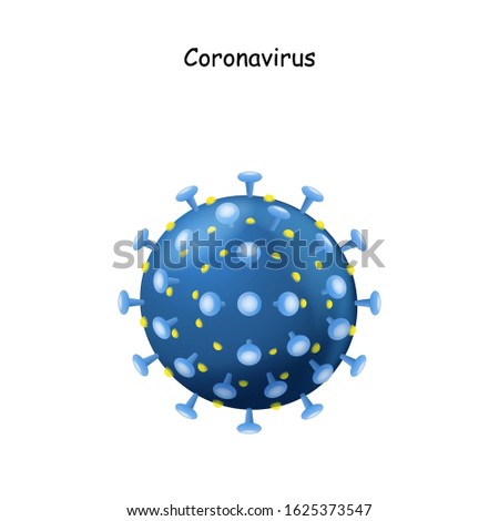 Stock fotó: Illustration Of A Coronavirus Particle With Corona Virus Text
