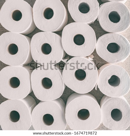 Toilet Paper Rolls Background Top Flat View Of Many Open Rolls Vertical Copy Space Hoarding Of Bat Zdjęcia stock © Maridav