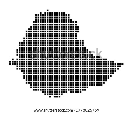 Foto stock: Map Of Federal Democratic Republic Of Ethiopia With Dot Pattern