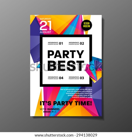 Сток-фото: Urban Music Party Flyer Template With Abstract Geometric Shapes