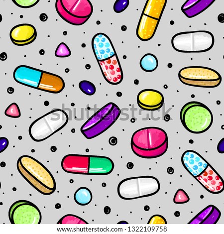 Zdjęcia stock: Lot Of Pills And Capsules Medicine Or Dietary Supplements Healthy Lifestyle Alcohol Markers Style