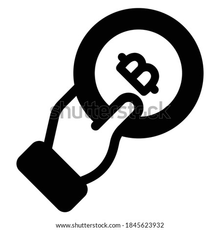 [[stock_photo]]: We Accept Bitcoin Icon - Hand With Bitcoin Payment With Crypto