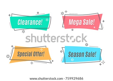 Stockfoto: Discount Offer Price Linear Sticker Or Label Symbol For Advertising Campaign In Retail Sale Promo