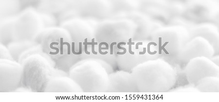 Foto stock: Organic Cotton Balls Background For Morning Routine Spa Cosmeti