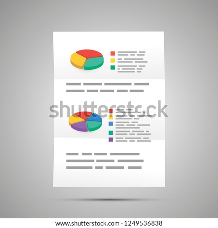 Stock fotó: Statistic Report With Diagram A4 Size Document Icon With Shadow On Gray