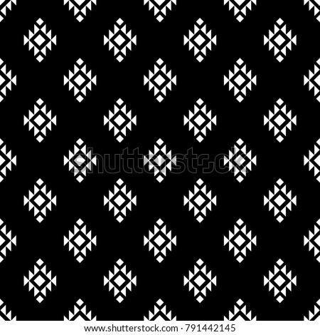 Foto stock: Ethnic Ornament Native Lines Stylish Print Vector Seamless Black And White Pattern