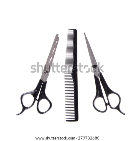 Сток-фото: Beauty Salon Combs And Scissors Horizontal And Vertical Seamless Pattern