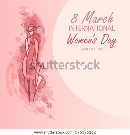 Сток-фото: Greeting Card For Happy Womens Day Card Presentation Collection