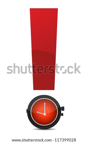 Exclamation And Watch Illustration Design Over White Background Сток-фото © alexmillos