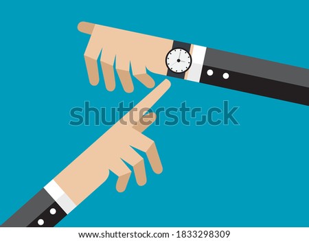 Stock photo: Composite Image Of Businessman Hand With Watch Pointing Somethin