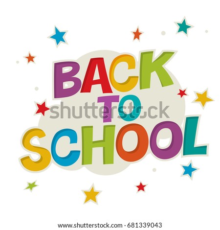 Zdjęcia stock: Back To School Colorful Poster With Rays And Stars Comic Alpha