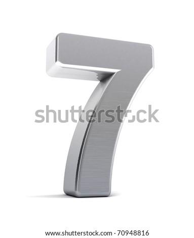 Stock photo: Number 7 Steel Metal Font Seven Silver Alphabet Sign Iron Abc