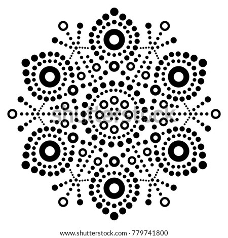 Stock fotó: Christmas White Snowflake Dot Art Vector Design Australian Folk Art Aboriginal Dot Painting Patter