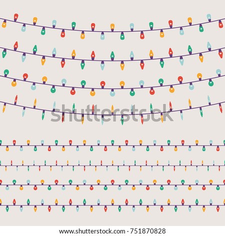 [[stock_photo]]: A Set Of Decorations In The Form Of Christmas Garlands And Necklaces Isolated On Grey Background Ve