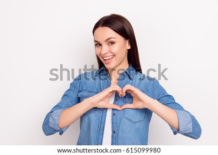 Foto stock: Portrait Of Brunette Emotional Woman Making Face Showing Thumbs Up Everything Is Ok Holding Money