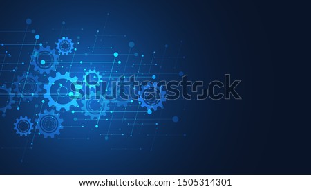 Foto stock: Technical Cog Or Gear Wheel With Futuristic Circle Vector Illustration Isolated On White Background