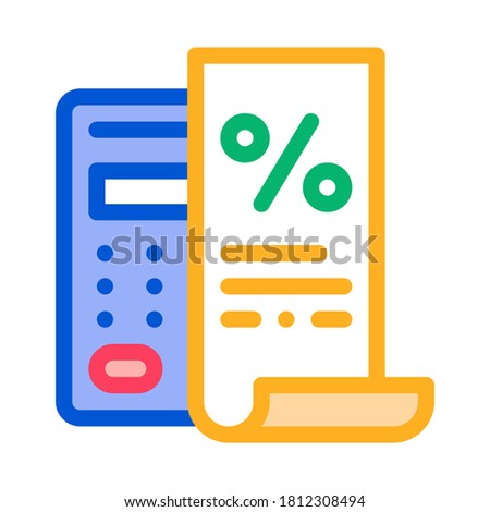 Stok fotoğraf: Check With Mathematical Interest Calculations Icon Vector Outline Illustration