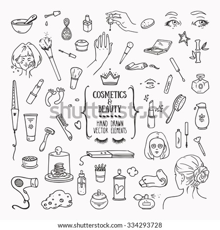 Stock fotó: Nail Salon Hand Drawn Vector Doodles Illustration Manicure Poster Design