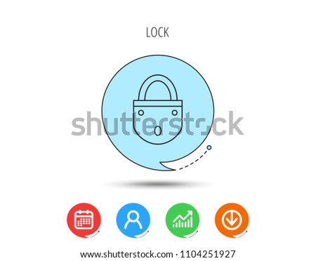 Stock fotó: Lock Line Icon Chat Bubble Design Private Locker Sign Password Encryption Symbol Outline Concept