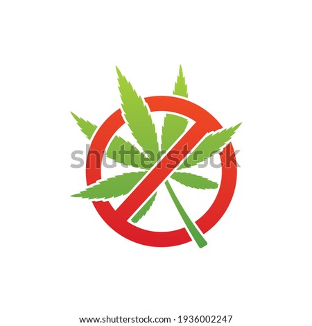 [[stock_photo]]: Forbidden Cannabis Red And Green Illustration Design Isolated Ov