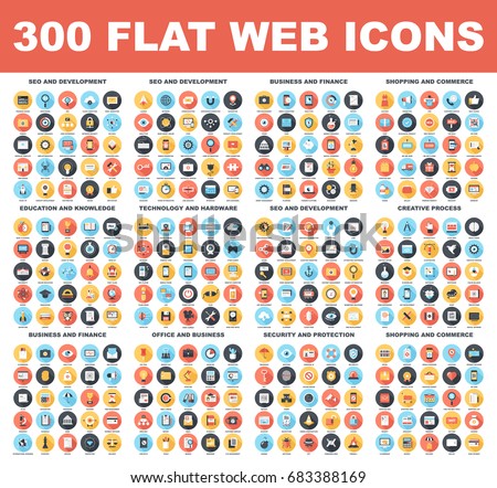 Foto stock: Flat Icons For Business