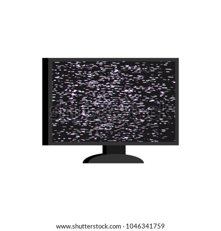 Foto stock: Broken Television Ripples On Screen Glych Effect Vector Illus