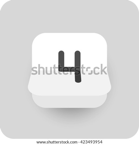 Stok fotoğraf: Simple Black Calendar Icon With 4 August Date Isolated On White