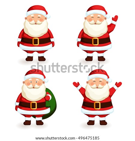 Stock fotó: Santa Claus Standing Up On White Background With His Bag Full Of