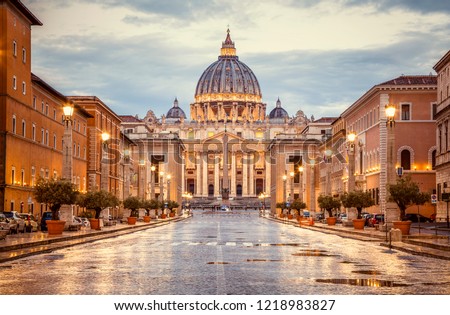 Сток-фото: View Of The Vatican With Saint Peters Basilica And Santangelo