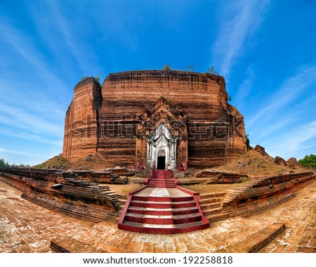 [[stock_photo]]: Panorama View Of Ancient Pa Hto Taw Gyi Pagoda Ruins At Mingun C