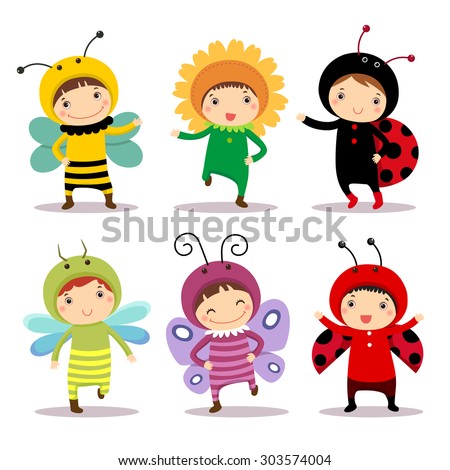 [[stock_photo]]: Cartoon Happy Smiling Kid Wearing Funny Carnival Butterfly Costu