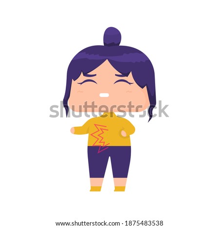 Stock photo: Grimace Of The Young Girl Due To A Stomach Ache