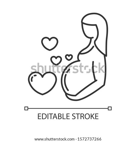 Stockfoto: Medical Vector Line Icon Of Pregnancy And Obstetrics Gynecology Elements - Chair Tests Doctors S