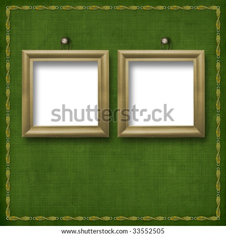 [[stock_photo]]: Two Wooden Frameworks For Portraiture On The Abstract Backgrou