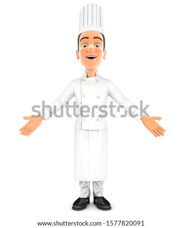 3d Head Chef Standing With Open Arms Zdjęcia stock © 3dmask