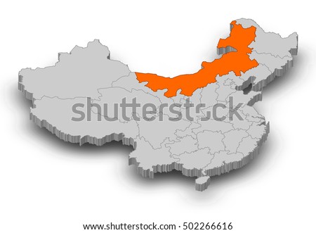 Map Of China Inner Mongolia Highlighted Zdjęcia stock © Schwabenblitz