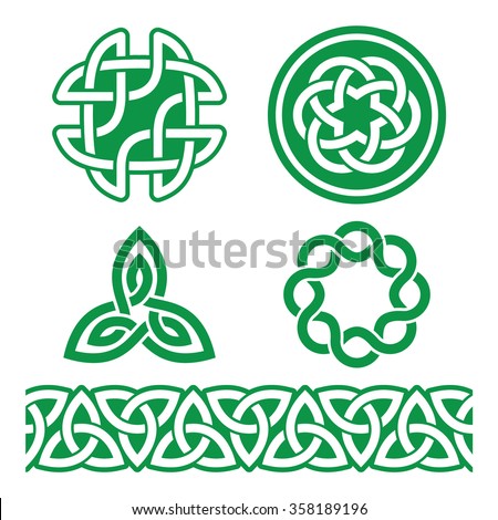 Green Celtic Knots Ornaments And Patterns [[stock_photo]] © RedKoala