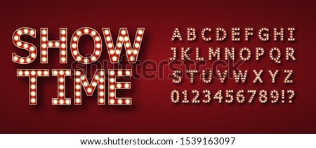 [[stock_photo]]: Show Time Bulb Letters Advertisement Vector Illustration Colorful Background