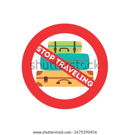 Stock fotó: Red Stop Sign On A Suitcase Coronavirus Pandemic Design On White Background