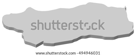 Map Of Italy Aosta Valley Highlighted Foto stock © Schwabenblitz