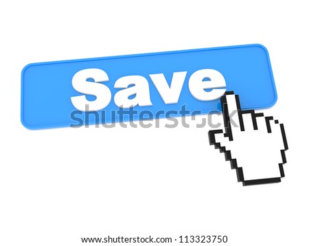 Blue Save Button On Computer Keyboard Isolated On White Backgrou Foto d'archivio © Tashatuvango