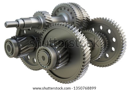 White Shafts Gears And Bearings [[stock_photo]] © cherezoff